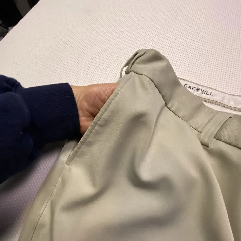 Oak Hill Men's 48 x 28 Big & Tall‎ Wrinkle Free No Iron Tan Khaki Dress Pants